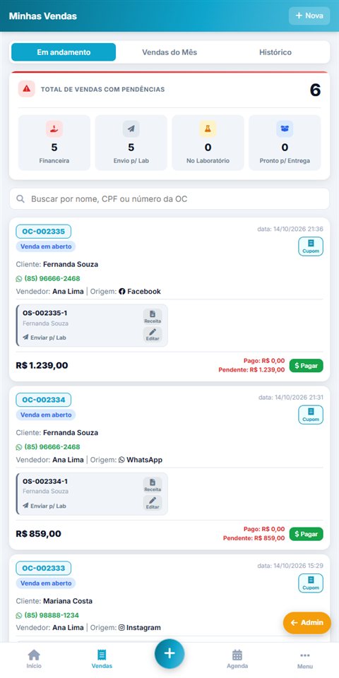 Vendas com pendências no app